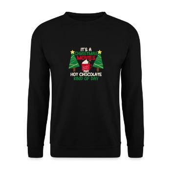 C’est un film de Noël et du chocolat chaud - Sweat-shirt Unisexe - noir - Devant - Alina (178cm) & Michal (187cm)