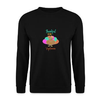 Dankbar Für Vegetarier, Vegan Live Lebensstil - Unisex Pullover - Schwarz - Vorne - Alina (178cm) & Michal (187cm)