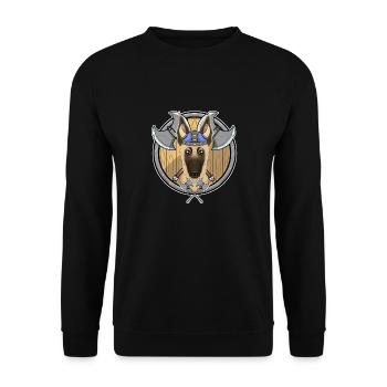 Malinois I Valhalla I Viking - Unisex Sweatshirt - black - Front - Alina (178cm) & Michal (187cm)