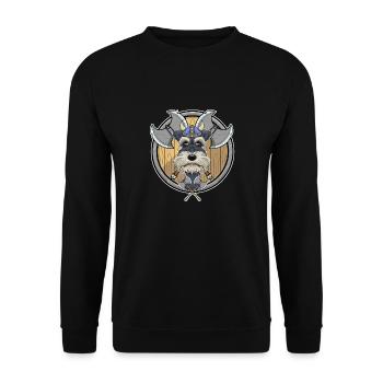 Miniature Schnauzer I Valhalla I Viking - Unisex Sweatshirt - black - Front - Alina (178cm) & Michal (187cm)