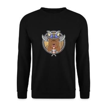 Pitbull I Valhalla I Viking - Unisex Sweatshirt - black - Front - Alina (178cm) & Michal (187cm)