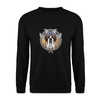 Saint Bernard I Valhalla I Viking - Unisex Pullover - Schwarz - Vorne - Alina (178cm) & Michal (187cm)
