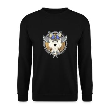 West Highland Terrier I Valhalla I Viking - Unisex Sweatshirt - black - Front - Alina (178cm) & Michal (187cm)