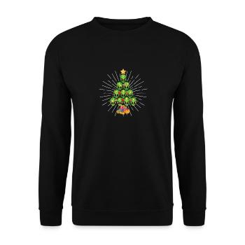 Alien Christmas Tree Xmas Pyjamas PJs Space Funny - Unisex Sweatshirt - black - Front - Alina (178cm) & Michal (187cm)