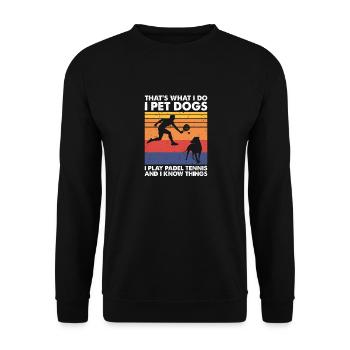 Je joue au padel tennis I chiens de compagnie, padel tennis - Sweat-shirt Unisexe - noir - Devant - Alina (178cm) & Michal (187cm)