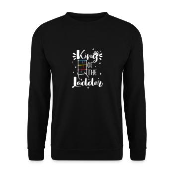King Of The Ladder, Lustig Ladder Ball Champion - Unisex Sweatshirt - black - Front - Alina (178cm) & Michal (187cm)
