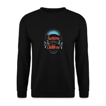 Genial Wie Meine Kinder Zitieren Kindergeschenk - Unisex Pullover - Schwarz - Vorne - Alina (178cm) & Michal (187cm)