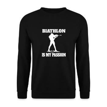 Biathlon Sports d’hiver Cadeau Biathlète Skieur - Sweat-shirt Unisexe - noir - Devant - Alina (178cm) & Michal (187cm)