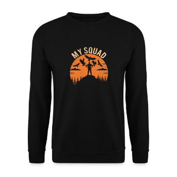 Bird of Prey funny falconer saying hunting design - Unisex Sweatshirt - black - Front - Alina (178cm) & Michal (187cm)