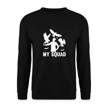 Bird of Prey funny falconer saying hunting design - Unisex Sweatshirt - black - Front - Alina (178cm) & Michal (187cm)