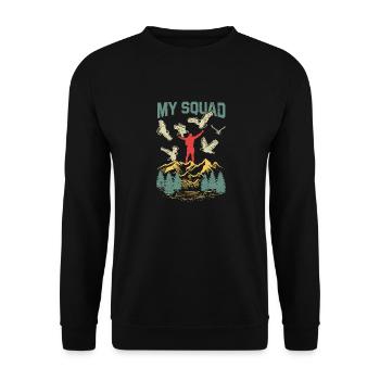 Bird of Prey funny falconer saying hunting design - Unisex Sweatshirt - black - Front - Alina (178cm) & Michal (187cm)