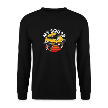 Bird of Prey funny falconer saying hunting design - Unisex Sweatshirt - black - Front - Alina (178cm) & Michal (187cm)
