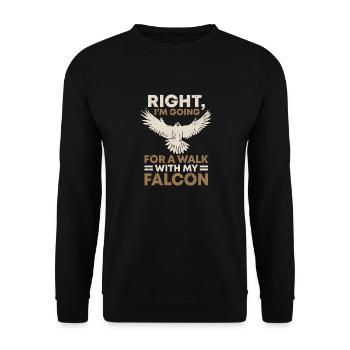 Bird of Prey funny falconer saying hunting design - Unisex Sweatshirt - black - Front - Alina (178cm) & Michal (187cm)