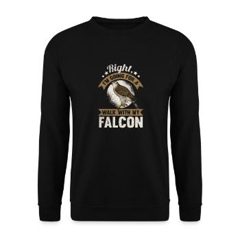 Bird of Prey funny falconer saying hunting design - Unisex Sweatshirt - black - Front - Alina (178cm) & Michal (187cm)