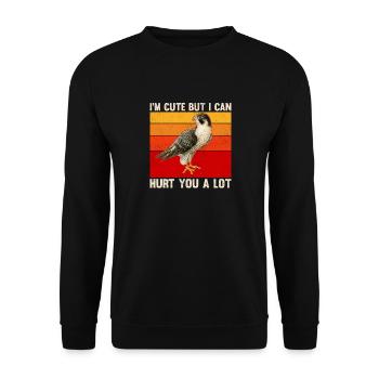 Bird of Prey funny falconer saying hunting design - Unisex Sweatshirt - black - Front - Alina (178cm) & Michal (187cm)