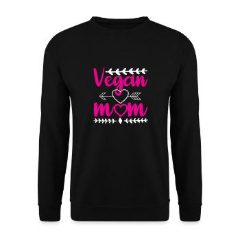 Vegan Mom, Vegan Power, Vegan Live, Lebensstil - Unisex Pullover - Schwarz - Vorne - Alina (178cm) & Michal (187cm)