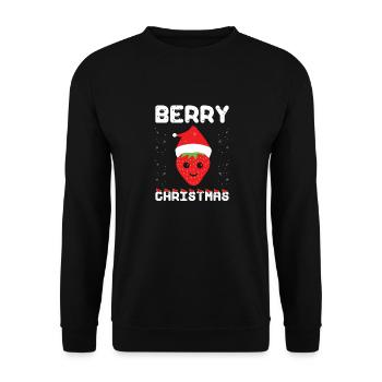 Berry Christmas, Vegan Live, Frohe Weihnachten - Unisex Pullover - Schwarz - Vorne - Alina (178cm) & Michal (187cm)