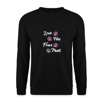 L’amour a quatre pattes chiens Amoureux des chiens Gassi - Sweat-shirt Unisexe - noir - Devant - Alina (178cm) & Michal (187cm)