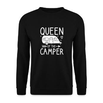 Königin Des Camper Camping Caravan Outdoor Camping - Unisex Pullover - Schwarz - Vorne - Alina (178cm) & Michal (187cm)
