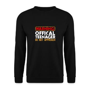 Avertissement Agent Jeune Adolescent 13 ans - Sweat-shirt Unisexe - noir - Devant - Alina (178cm) & Michal (187cm)