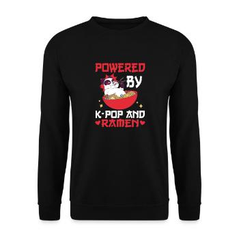 Propulsé par K-Pop et Ramen Korean Music - Sweat-shirt Unisexe - noir - Devant - Alina (178cm) & Michal (187cm)