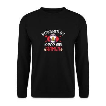 Propulsé par K-Pop et Ramen Korean Music - Sweat-shirt Unisexe - noir - Devant - Alina (178cm) & Michal (187cm)