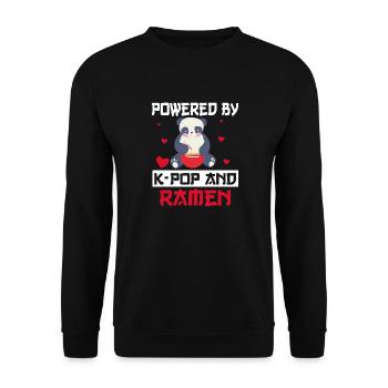 Propulsé par K-Pop et Ramen Korean Music - Sweat-shirt Unisexe - noir - Devant - Alina (178cm) & Michal (187cm)