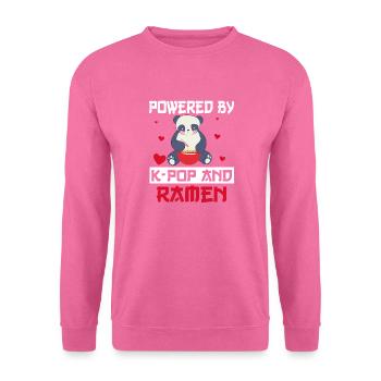 Powered by K-Pop and Ramen Korean Music - Unisex Sweatshirt - pink - Front