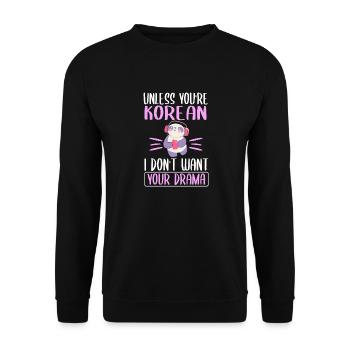 Just a girl who k-pop korean - Unisex Sweatshirt - black - Front - Alina (178cm) & Michal (187cm)