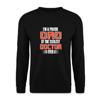 I'm A Proud DAD Of The Coolest Doctor Ever Retro - Unisex Pullover - Schwarz - Vorne - Alina (178cm) & Michal (187cm)