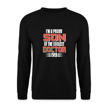 I'm A Proud SON Of The Coolest Doctor Ever Retro - Unisex Pullover - Schwarz - Vorne - Alina (178cm) & Michal (187cm)