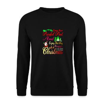 Enjoy This Day Happy Christmas - Unisex Sweatshirt - black - Front - Alina (178cm) & Michal (187cm)
