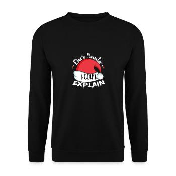 Christmas Deer Santa I Can Explain - Unisex Sweatshirt - black - Front - Alina (178cm) & Michal (187cm)