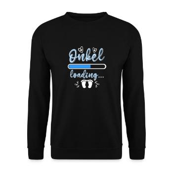 Onkel 2023 loading Nichte Neffe Baby - Unisex Pullover - Schwarz - Vorne - Alina (178cm) & Michal (187cm)