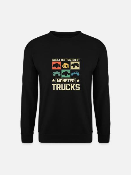 Easily distracted by Monster trucks - Unisex Pullover - Schwarz