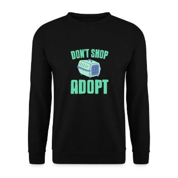 Don't Shop Adopt Pet Lover Advocate T-Shirt - Unisex Sweatshirt - black - Front - Alina (178cm) & Michal (187cm)