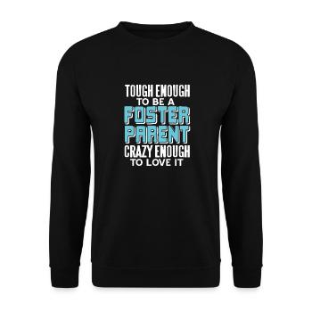 Tough Enough To Be A Foster Parent Cool Retro - Unisex Sweatshirt - black - Front - Alina (178cm) & Michal (187cm)