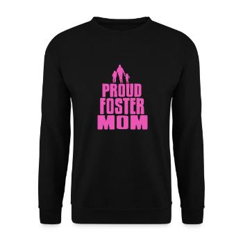 Proud Foster Mom Cool Foster Parent T-Shirt - Unisex Sweatshirt - black - Front - Alina (178cm) & Michal (187cm)