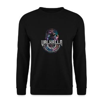 Wikinger Valhalla Viking Nordische Mythologie - Unisex Pullover - Schwarz - Vorne - Alina (178cm) & Michal (187cm)