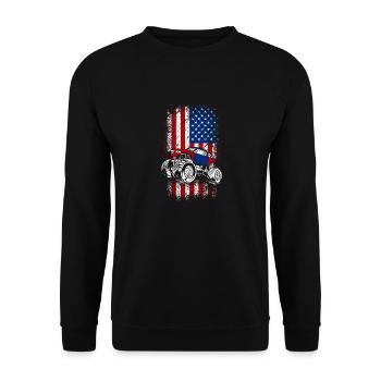 Usa drapeau américain Monster truck 4 juillet - Sweat-shirt Unisexe - noir - Devant - Alina (178cm) & Michal (187cm)