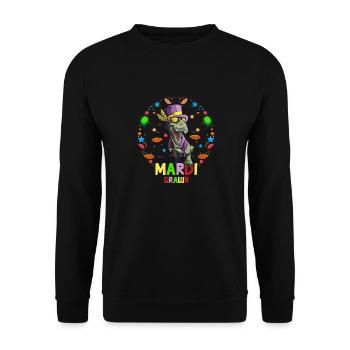 Mardi Gras Kostüm Mask Grawr - Unisex Pullover - Schwarz - Vorne - Alina (178cm) & Michal (187cm)