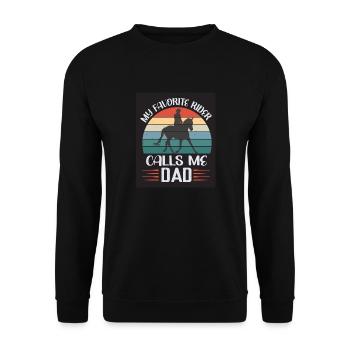 Cavalier Cheval Père Papa papa - Sweat-shirt Unisexe - noir - Devant - Alina (178cm) & Michal (187cm)