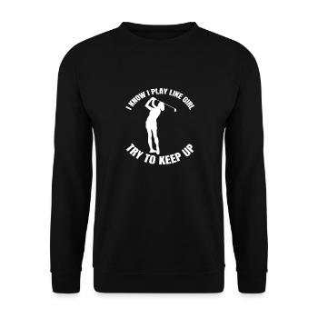 Golf Golf Club Fille Golf Ball Golfer - Sweat-shirt Unisexe - noir - Devant - Alina (178cm) & Michal (187cm)
