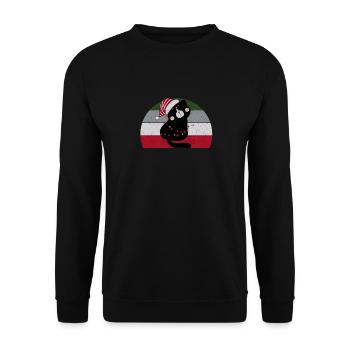 Black Cat Santa Claus Tangled Up In Merry Christma - Unisex Sweatshirt - black - Front - Alina (178cm) & Michal (187cm)