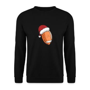 American Football Christmas Hat Sports Christmas - Unisex Sweatshirt - black - Front - Alina (178cm) & Michal (187cm)