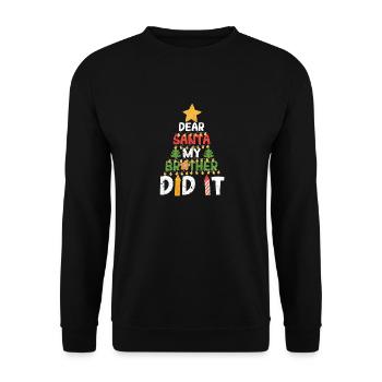Lustige Weihnachtspyjamas Xmax PJ Lieber Weihnacht - Unisex Pullover - Schwarz - Vorne - Alina (178cm) & Michal (187cm)