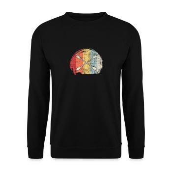 Kajak Paddel Retro - Unisex Pullover - Schwarz - Vorne - Alina (178cm) & Michal (187cm)