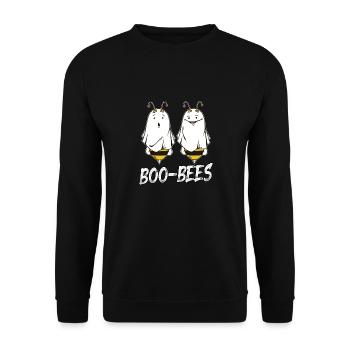 Boo Bee's Ghost Happy Halloween Bee Lover - Unisex Sweatshirt - black - Front - Alina (178cm) & Michal (187cm)