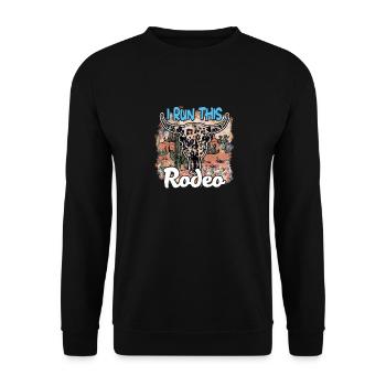 Western Rodeo Kuhkopf Blumen Cowboy Cow Girl USA - Unisex Pullover - Schwarz - Vorne - Alina (178cm) & Michal (187cm)