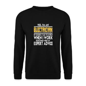 Yes I'm An Electrician I Talk To Myself Funny - Sweat-shirt Unisexe - noir - Devant - Alina (178cm) & Michal (187cm)